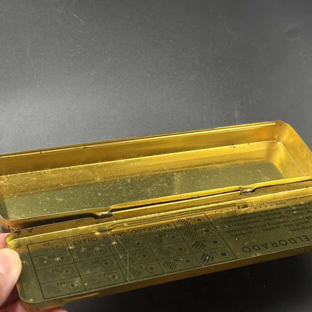 Vintage Dixon Eldorado Typhonite Drawing Pencil Tin/storage /Advertisement/EMPTY